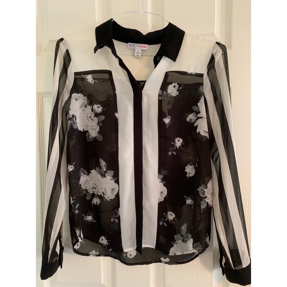 Sheer Floral Blouse